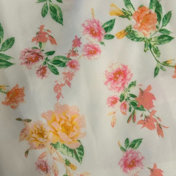 Pink Lily Maxi Ruffled Tiered Size Small Floral Cream Pink Women’s Belted Dress - Picture 10 of 15